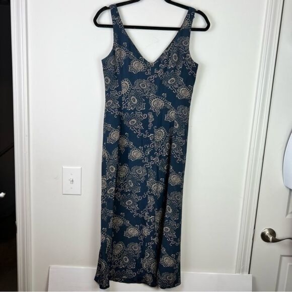 J Crew Vintage Silk Floral Midi Dress Size Petite 8 - Picture 8 of 12